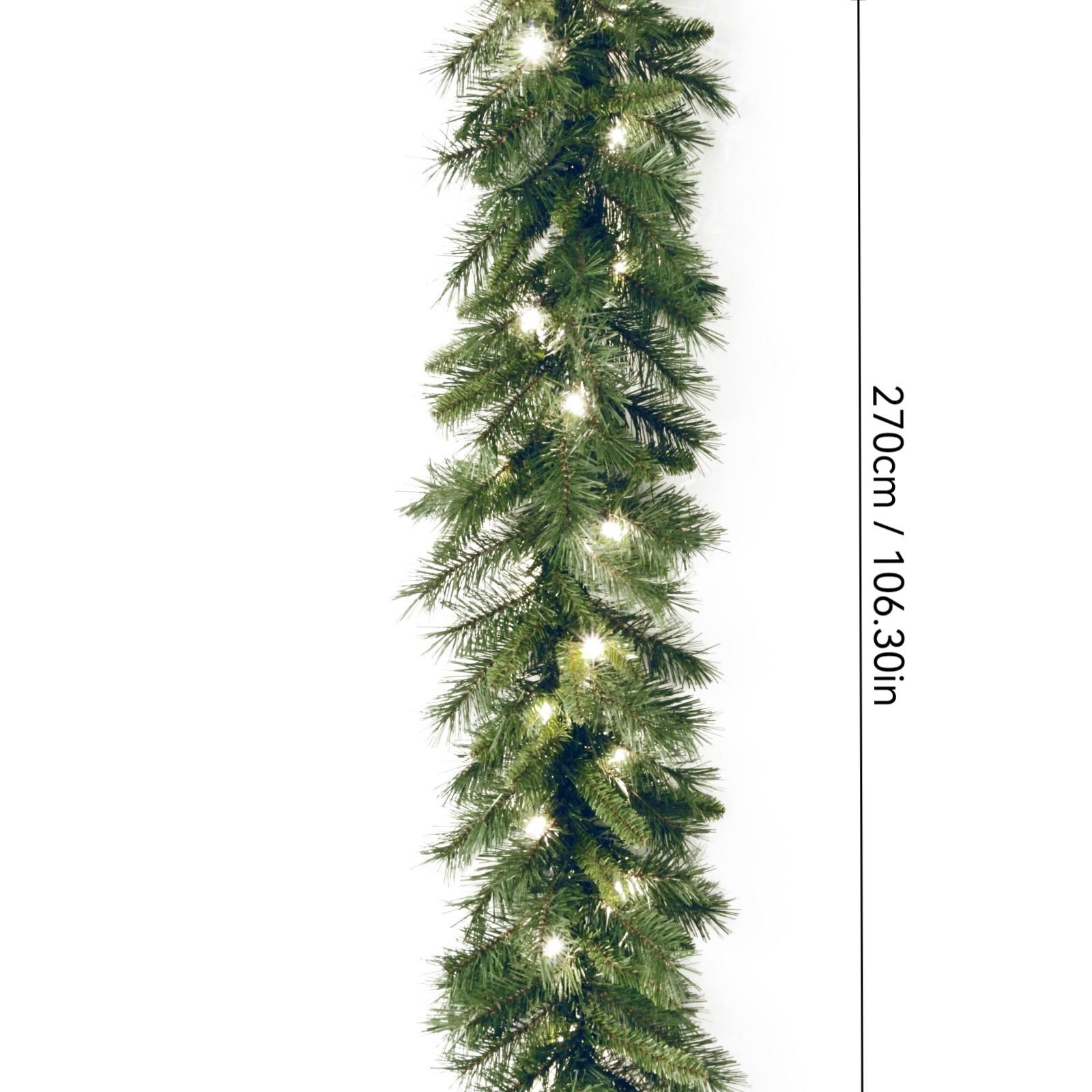 

2.7m Christmas Decoration Rattan Christmas Garland Branches Stylish DIY Wreath Party Decoration Home Wall Door 2.7M зелений