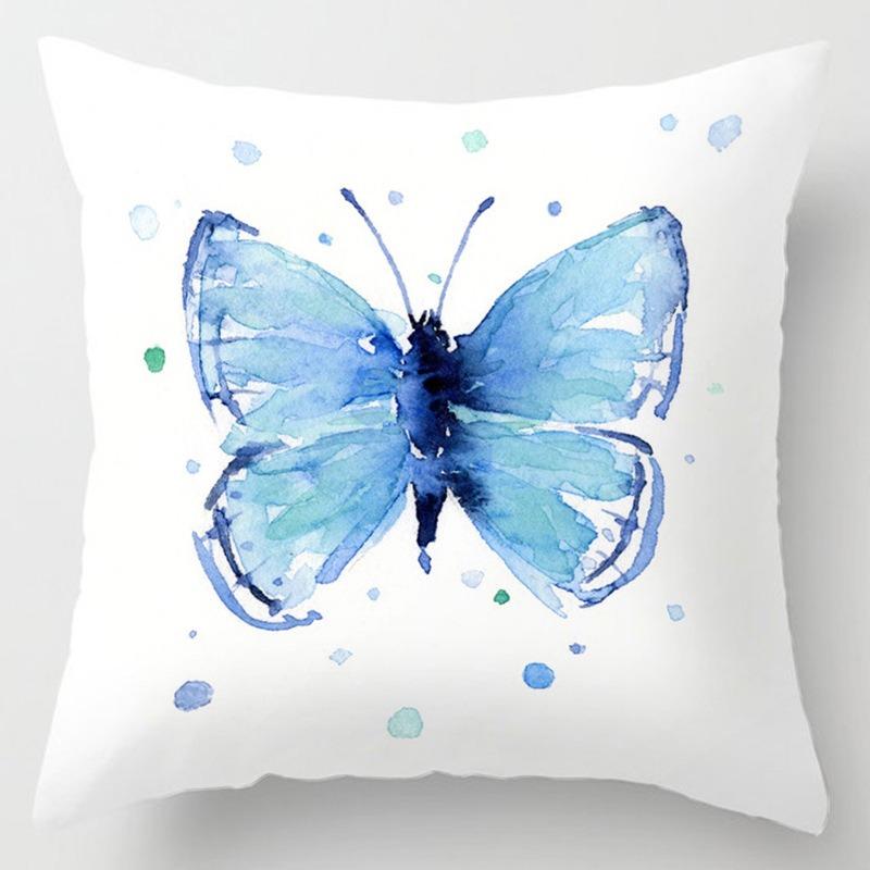 Pillow Bedside Cushion Cushion Butterfly Print Pillow Case Soft Sofa Pillow Office Chair