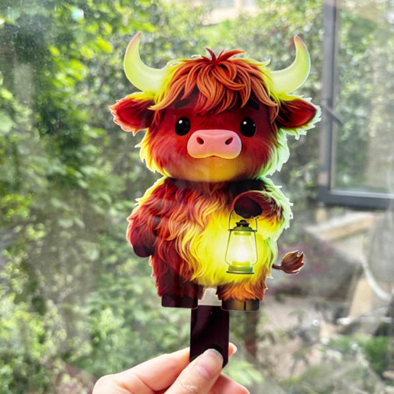 2D Flat Neon Color Cat Garden Stake Whimsical Animal Yard Decor for Outdoor Garden Flowerbed Standout Ornament