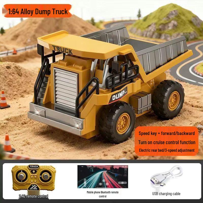 1:64 Fernbedienung Legierung Gabelstapler Spielzeug - Wiederaufladbares Hebemodell, 2,4G Baufahrzeug