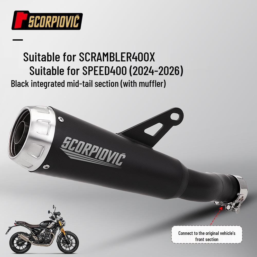 Triumph Scrambler 400X Speed 400 Modified Exhaust Silencer