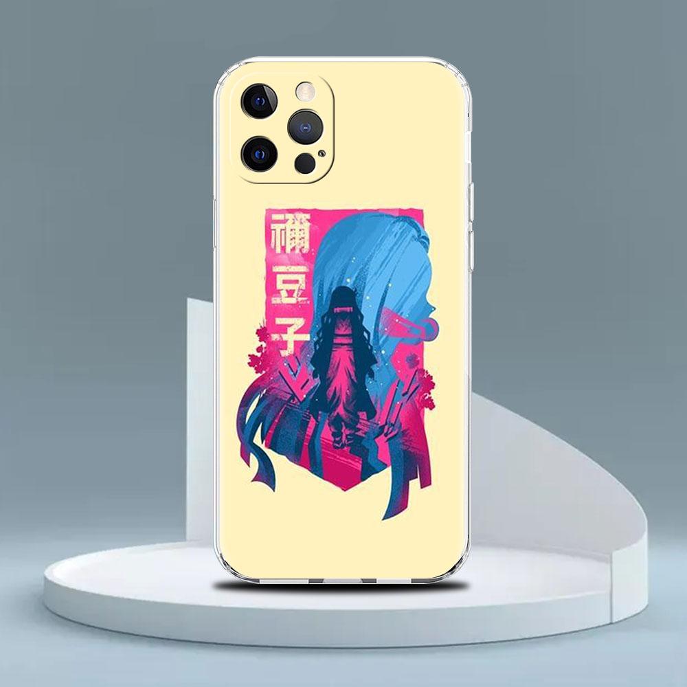 Clear Case For Apple iPhone 14 13 11 12 Pro 7 8 Plus XR X XS Max 6 6S 14Pro Silicone Phone Cover Demon Slayer Anime