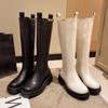 Internet Celebrity Super Round Toe Boots, Thick Heeled Long Boots,  Autumn and Winter New Style Sleeve High Top Boots