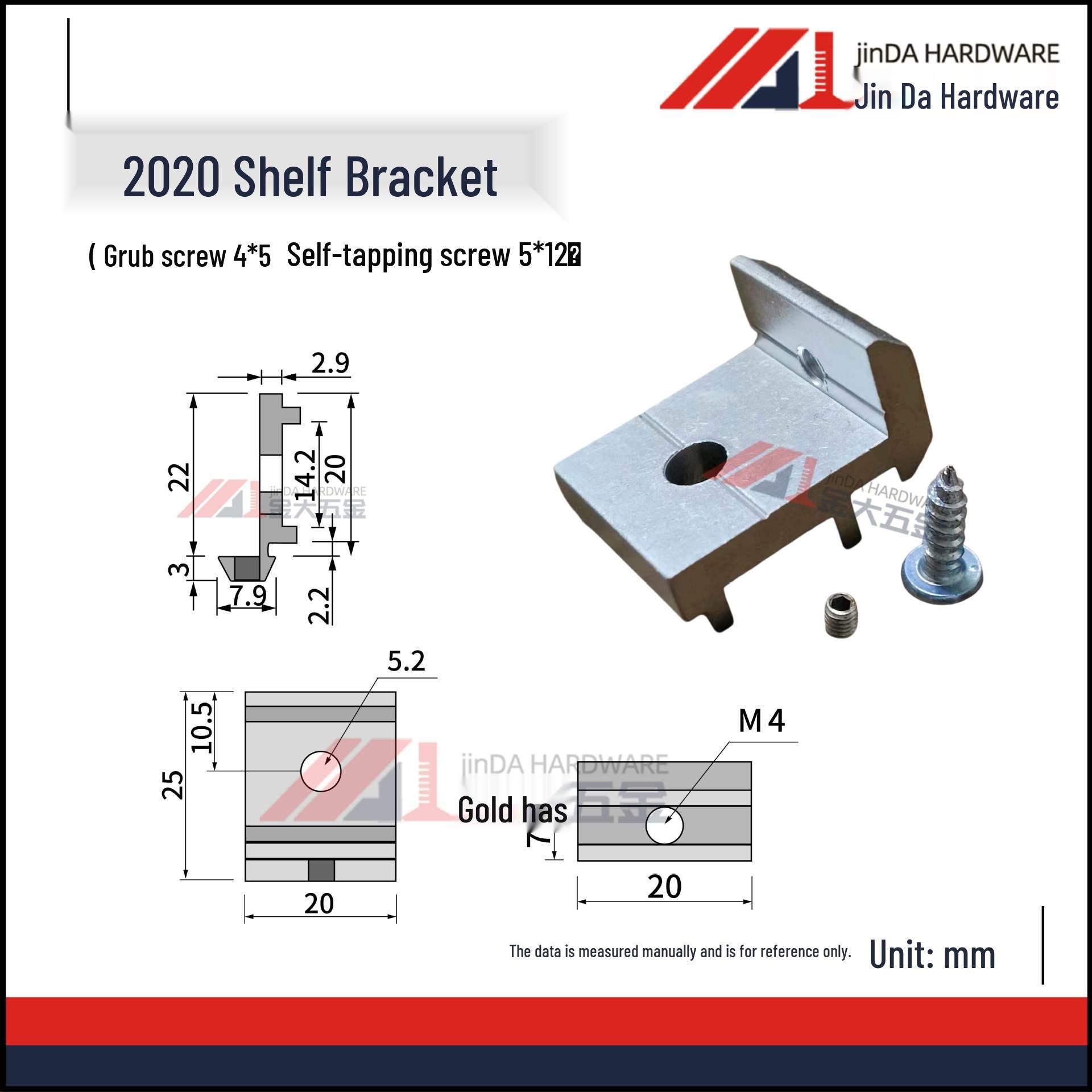 Aluminum Profile Bracket for 3030/4040 Connectors and Shelf Support
