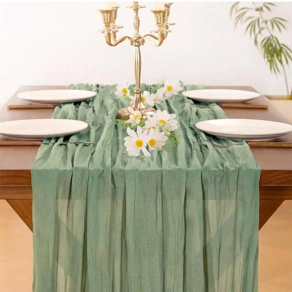 90x180/300cm Gauze Tablecloth Rustic Country Cheesecloth Table Setting Beach Wedding