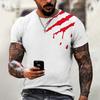 Summer Round Neck Abstract Brush Stroke 3D Print Top Fashionable Casual Short Sleeved Men's T-shirts