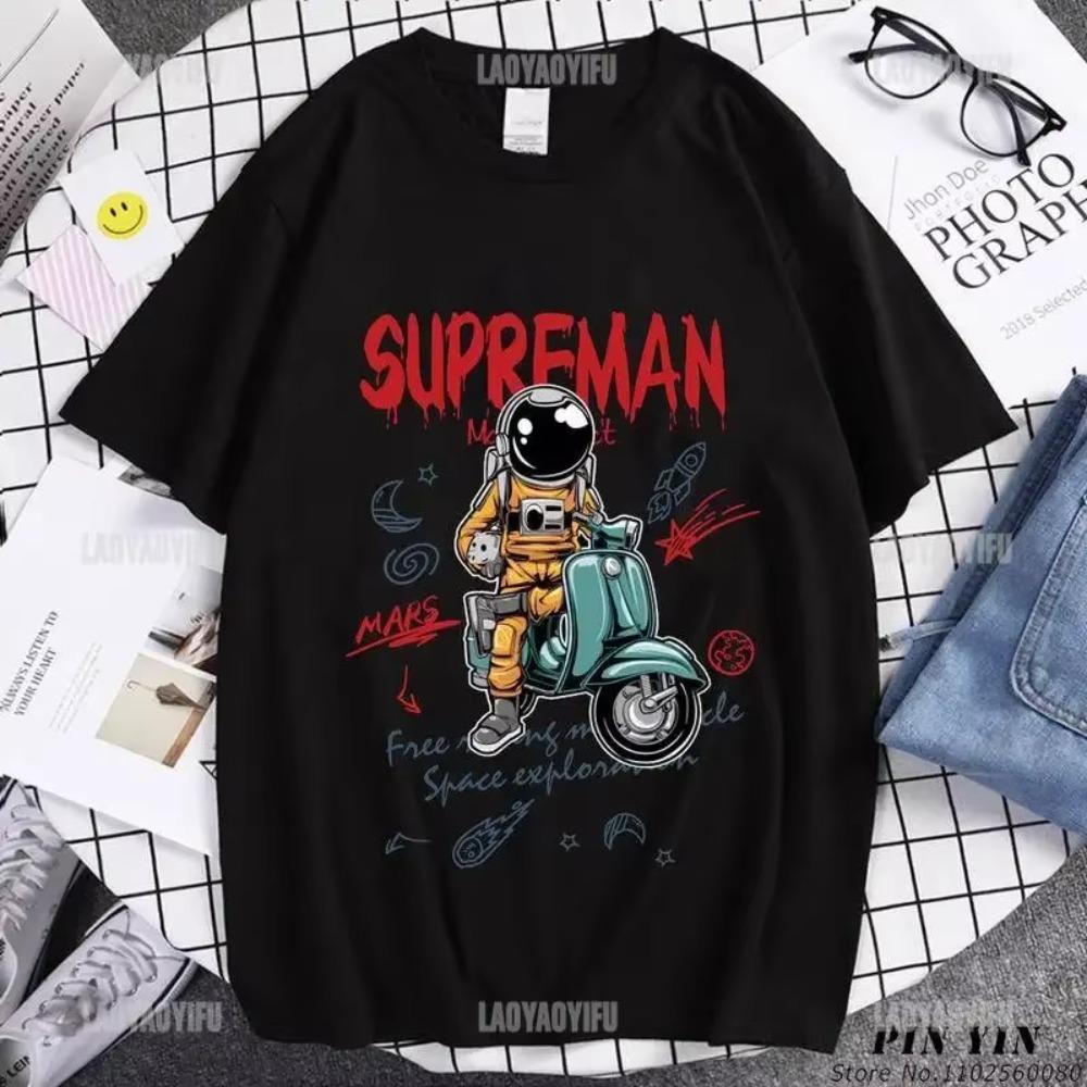 

Футболка Космонавт Классический Хип-хоп Графическая футболка для Мужчин Топ Горячая Распродажа Хипстер Мультяшный XXXXXL чёрный