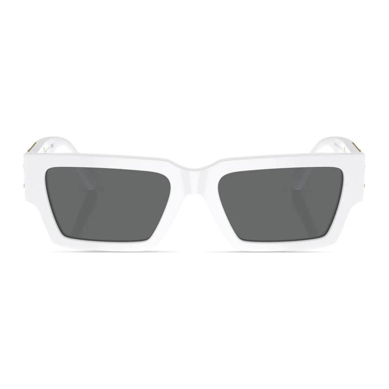 Versace Temple Logo Decoration Acetate Square Sunglasses Women's White 9328758 VE445931487-white 54
