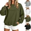 Women's Casual Long Sleeve Neck Color Sweatshirt Top for Everyday Wear