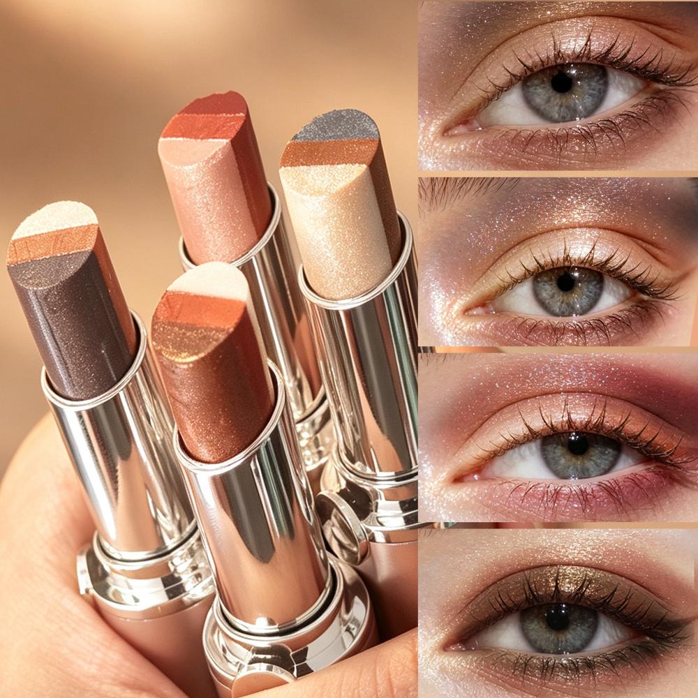 SAM SUGAR Stick Ombretto Cremoso Tricolore Cambiamento Graduale Highlighter e Blush Scintillante Non Disturbante Impermeabile