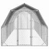 VidaXL Chicken Coop with Roof 2.5x8x2.25 M Galvanized Steel, Walk-in Chicken Run, Accessible Chicken Enclosure, Chicken Cage 3328528