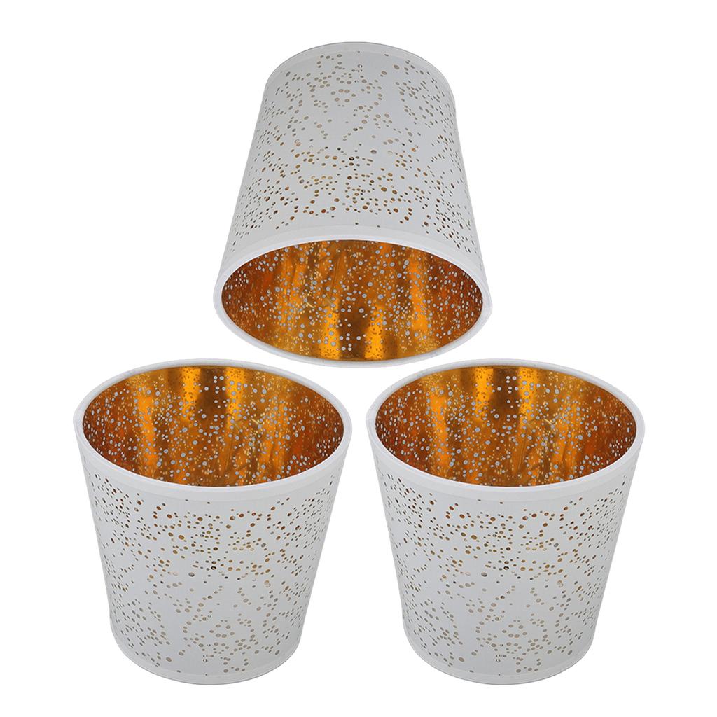 E14 Lampshade Dust Proof Modern Hollow Out Decorative Fabric Lamp Shade Cover for Table Wall Floor