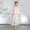Sancai Women's Guofeng Jacquard Disc Button Outerwear