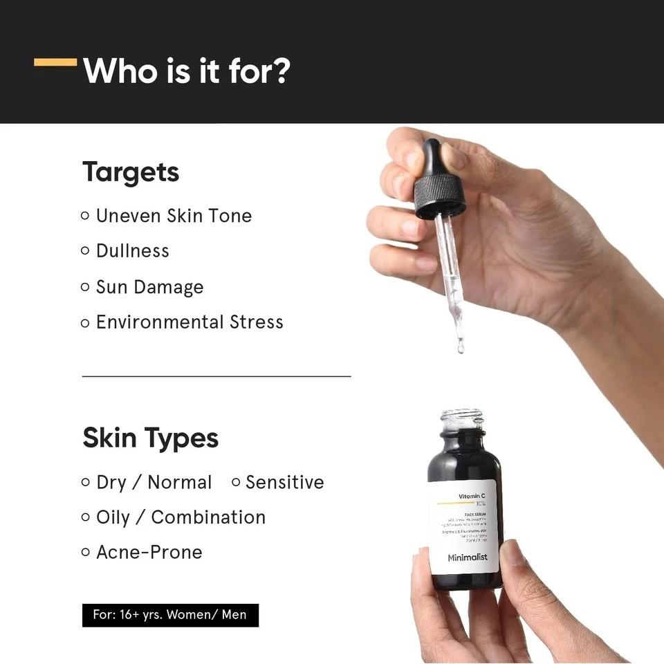 Minimalistisches 10% Vitamin C Gesichtsserum zur Hautaufhellung 30ml