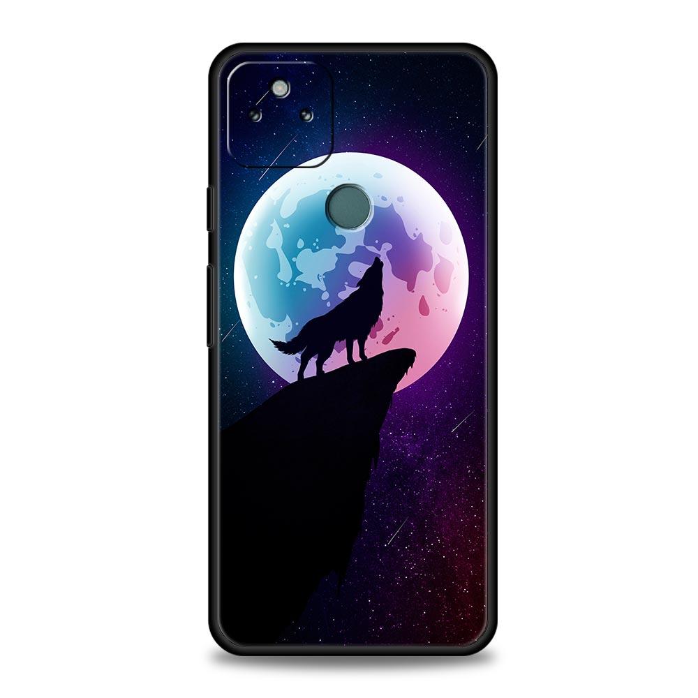 

Phone Case Cover for Google Pixel 10 9 8 7 6 7A 6A Pro Shockproof Soft TPU 10 9 Pro XL Shell Capas Fundas Moon Roaring Wolf Bags Pixel 9A