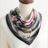 New Ink and Wash Peony Flower Silk Scarf Sunscreen Shawl Fashion Scarf Simulation Silk 71cm Square Scarf Professional Scarf Women