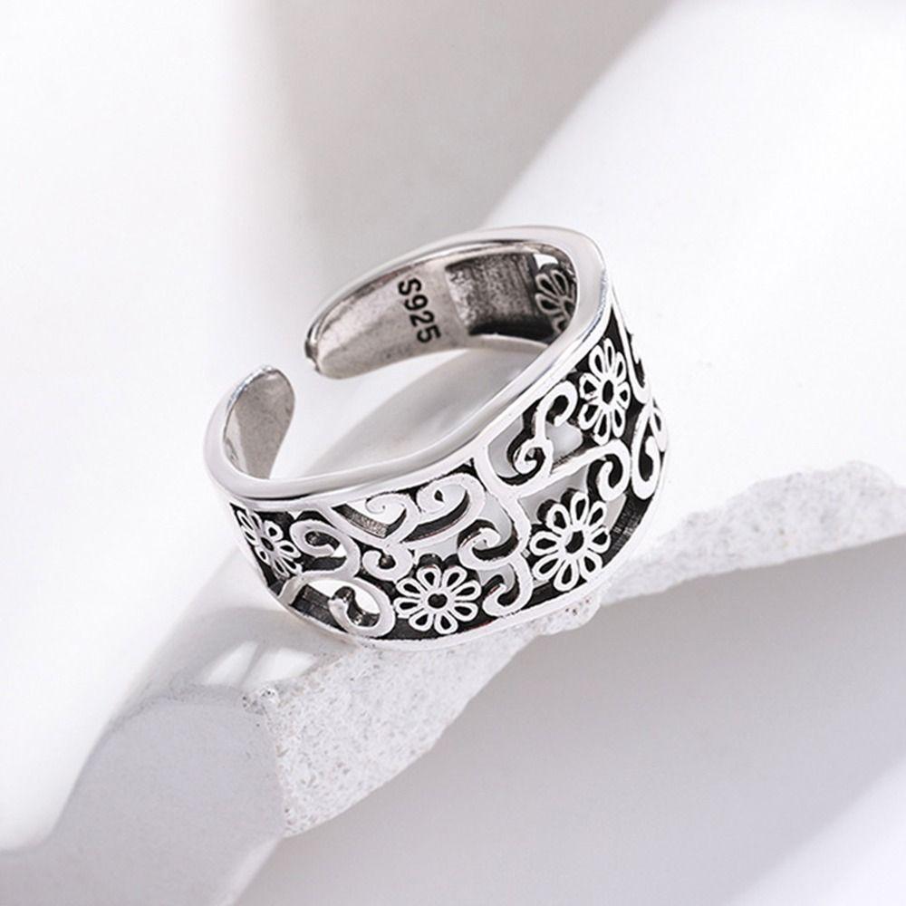 Handmade Vintage Carved Ring Antique Couple Rings Jewelry Gift Wide Band Ring  for Women & Men