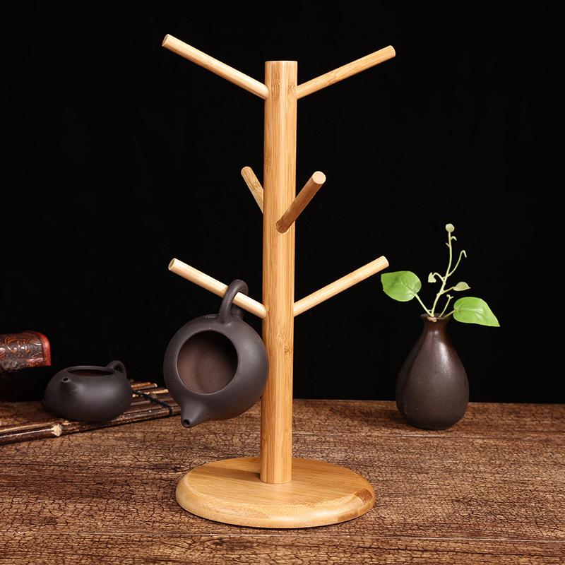 Multi-layer Bamboo Cup Storage & Drain Rack
