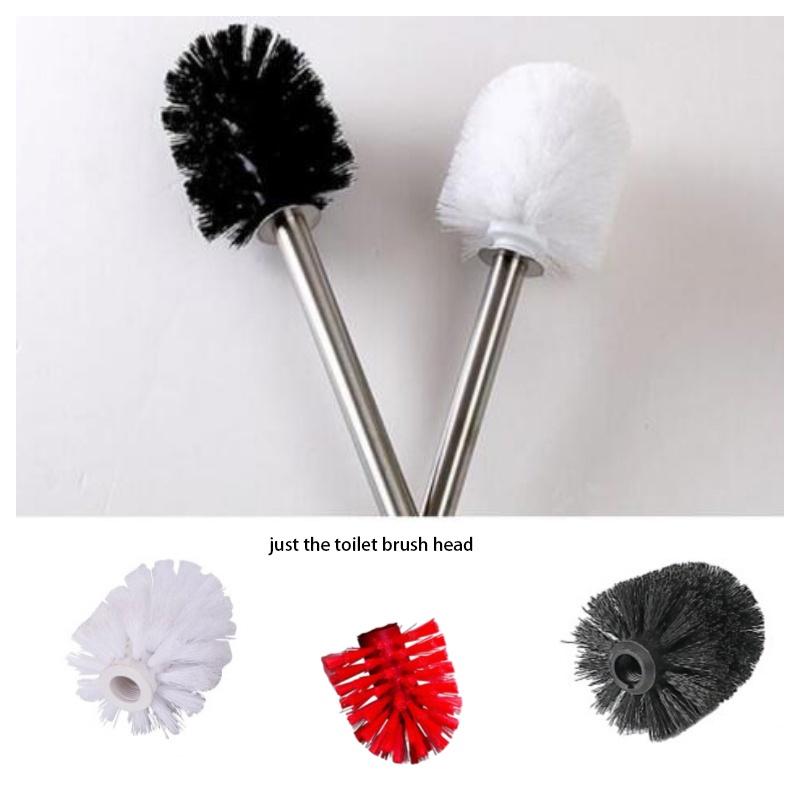 Replacement Wc Plastic Bathroom Cleaning Toilet Brush Head Holder Black White