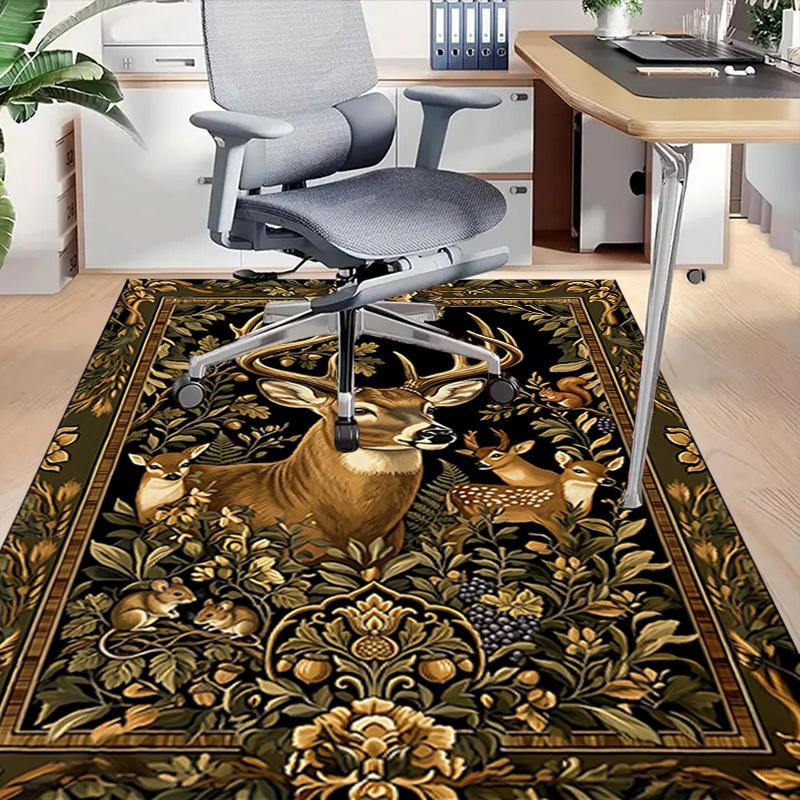 1PC Deer Family Extra Large Non-Slip Floor carpet, Office, family, bedroom, Studio - Large Area Rug,Longlasting Material-K0383