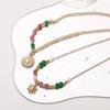 Vintage Sun Inlaid Pearl Women's Necklace Summer Party Dopamine Colored Glass Beads French Jewelry Gift