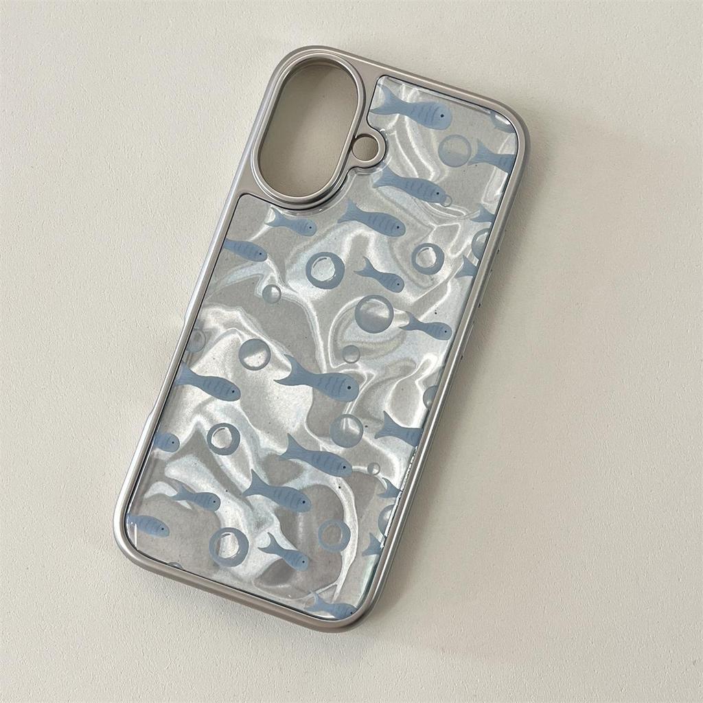 Electroplated Bubble Fish iPhone 14/13 ProMax Case, Drop-Proof Full Coverage