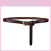 Womens Genuine Leather Slim Belt With Alloy D Buckle For Casual Wear