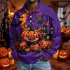 Men's Long Sleeve Button Down Shirt for Halloween Costume Party