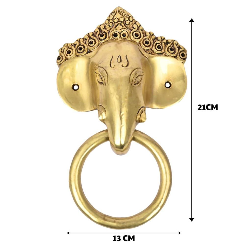 Brass Elephant Door Knock for Main Door | Antique Finish |  Elegant Home Entrance Décor | Durable & Stylish Front Door Accessory (3) | Pack of 1