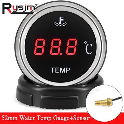 2'' 52mm Digital Led Water Temperature Gauge Meter +10mm 1/8NPT Temp Sensor Coolant Temperature Meter With Alarm Function