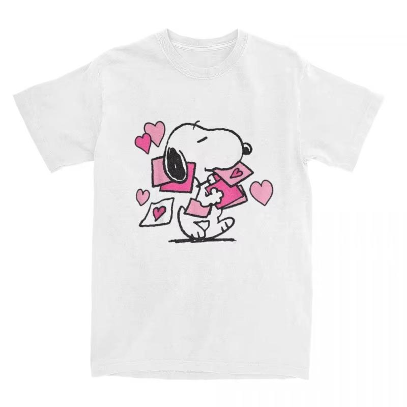 

MINISO Snoopy T-shirt Pattern Street Wear Retro Men s and Women s Loose Cotton Breathable Harajuku Short Sleeved Casual Top 3XL