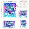 4pcs  Exquisite Tiger Print Waterproof Shower Curtain and Non-Slip Bathroom Rug Set, Polyester, Woven, Abstract Arts Pattern,