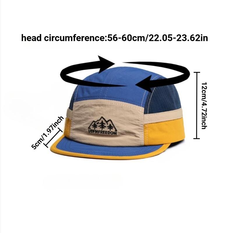 5 Panel Baseball Cap For Men Women, Embroidery Mesh Nylon Quick Dry Breathable, Ideal For Running Camping Outdoor Streetwear