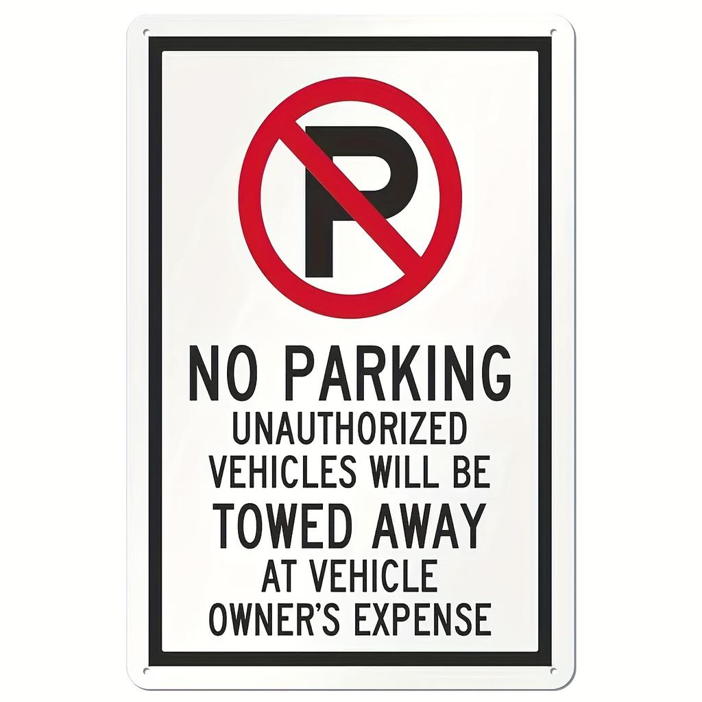 Metallschild" Parkverbot Unbefugte Fahrzeuge werden auf Kosten des Fahrzeughalters abgeschleppt" Blechschild, für Außendekoration an der Wand