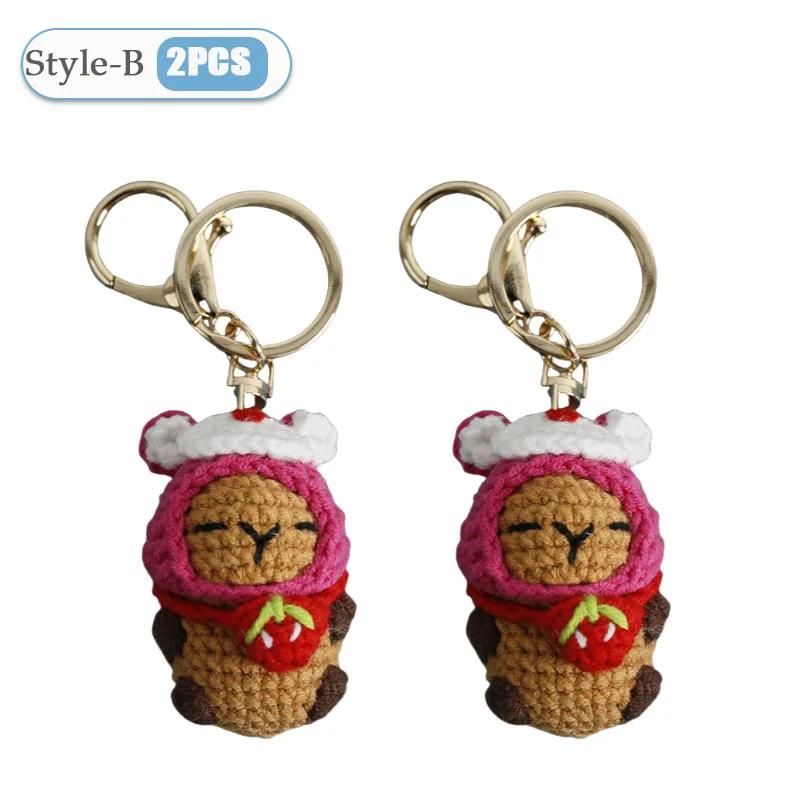 1-10PCS Capybara Crochet Doll Ornament Crochet Positive Energy Dolls Handmade Toy Desk Office Room Decoration Christmas Gifts