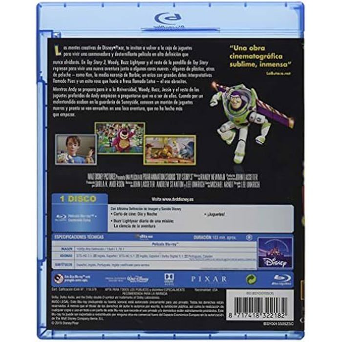 Film d'animation - toy story 3 - blu-ray - aventure familiale - pour enfants