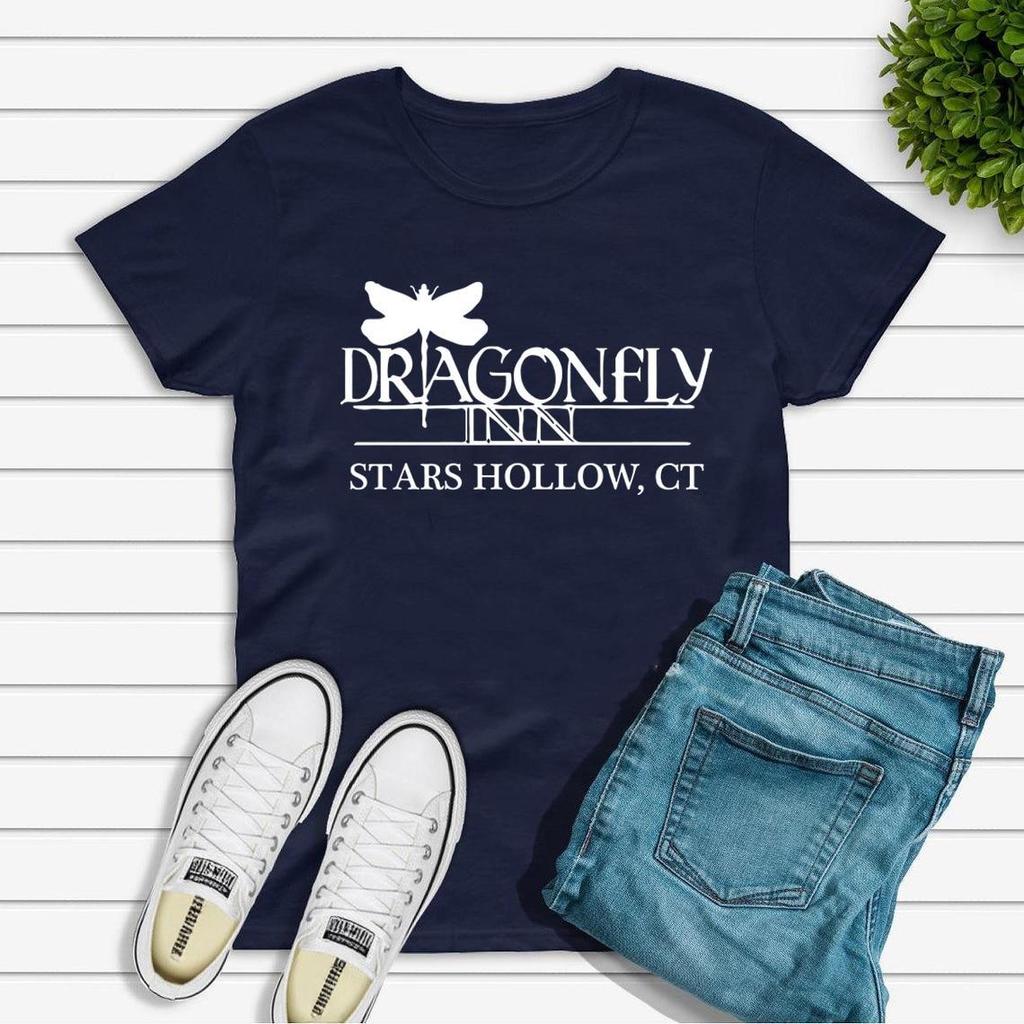 Dragonfly Inn Shirt Gilmore Girls TV Show Inspired T Shirt Stars Hollow Graphic Tee Short Sleeve Tshirt