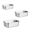 Slip Resistant Stainless Steel Pet Dog Bowl Wide Base Stability Durable Stainless Steel Rectangle Large Capacity