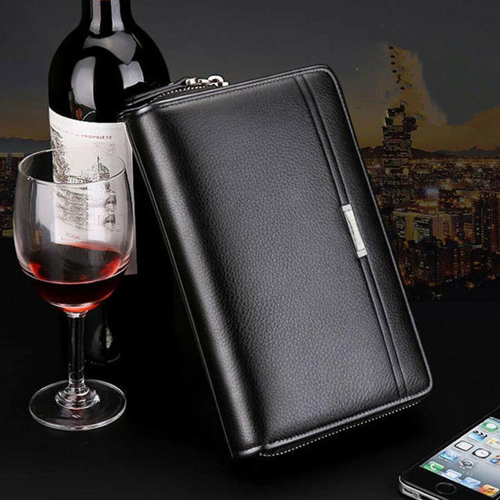 Biznesmeni Portfele Skórzana torebka na telefon komórkowy Torebka na zamek błyskawiczny Duże etui na karty