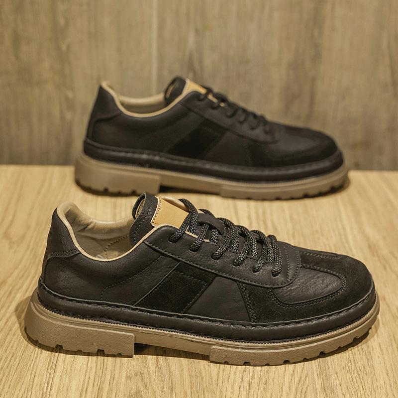 Autumn low-top Martin boots retro British casual leather shoes platform non-slip sports training board shoes