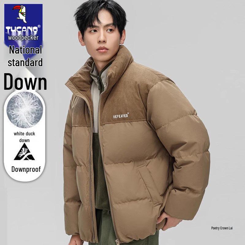 Męska casualowa kurtka puchowa z kapturem Woodpecker: Modne, Ciepłe i Wszechstronne Okrycia Wierzchnie na Zimę