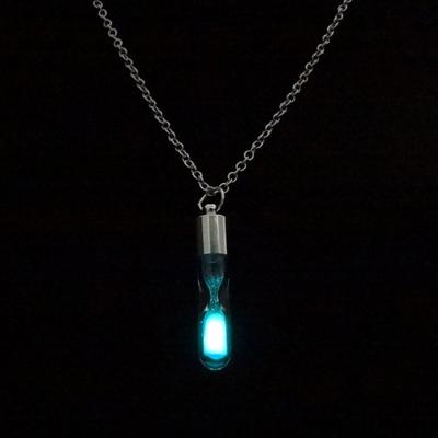 Glowing Necklace Hourglass Luminous Glass Adjustable Necklace Jewelry for Women