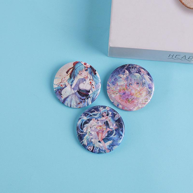 Hatsune Miku Reflective Button Badge - Anime Support Brooch for Student Backpacks and Decorations