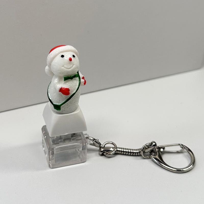 Christmas Themed Keyboard Keychain Stress Relief Toys Keychain Fidget Keyboard Clicker Button Key Chain Bag Charm Pendant