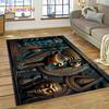 3D Pharaoh Hieroglyphic Egyptian Mythology HD Rug Carpet for Living Room Bedroom Home Decor,Non-slip Decoration for Sofa Doormat