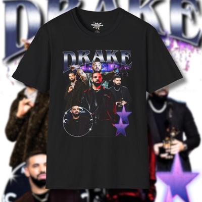 Vintage Rap Streetwear Drake T-Shirt, Unisex Softstyle Tee, Retro Musikfan Geschenk, Hip Hop Kleidung, Urban Style Shirt, 90er Mode Top