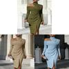 Elegant Spring Casual Off Shoulder Dress With Slit For Womens Party And Date