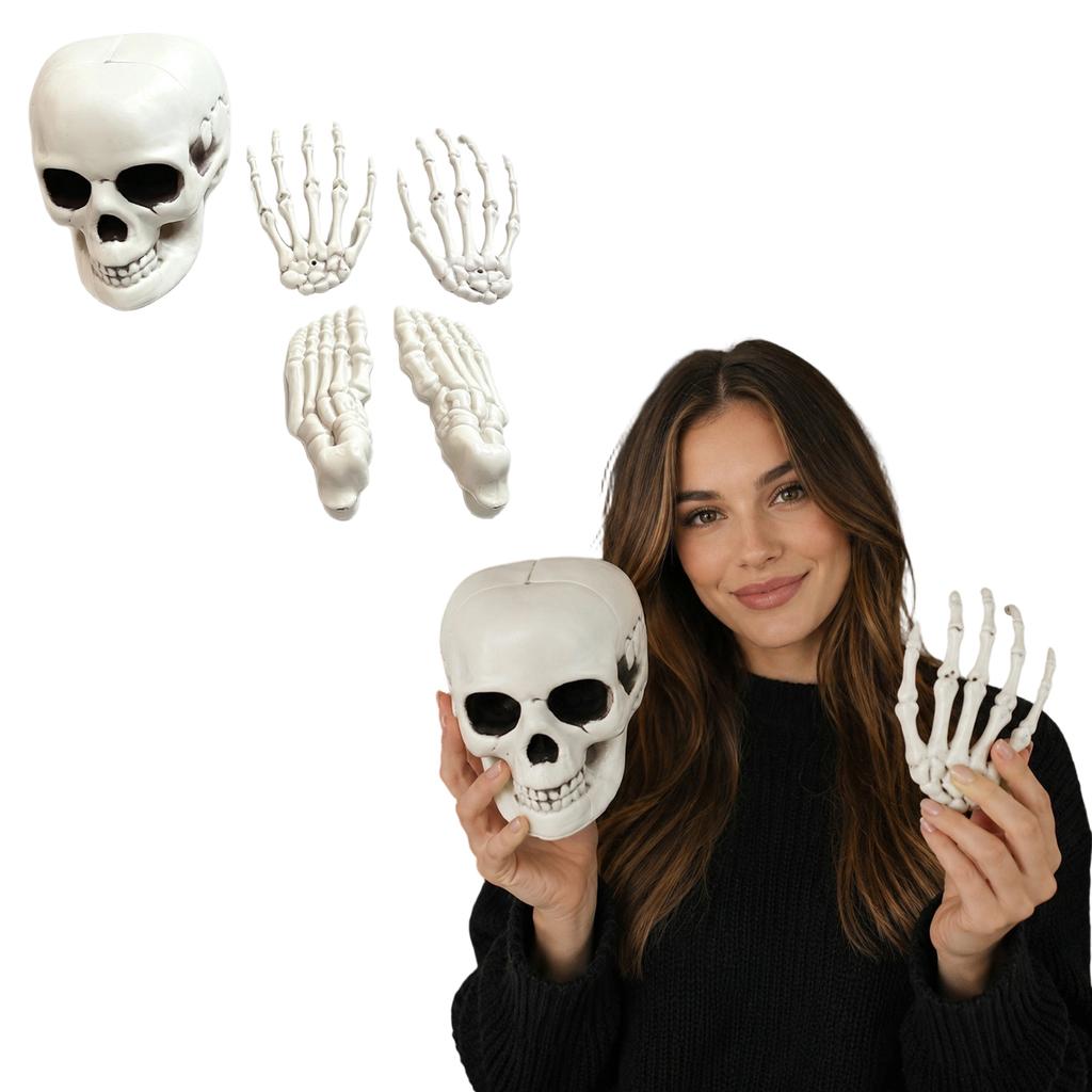 Accessoires Squelette Halloween Lot de 5 Pièces - Faux Réaliste pour Décoration de Maison