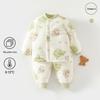 180g Thickened Baby Autumn/Winter Belly-Protecting Warm Outfit: Padded Top & Pants Set