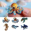 Ocean-Themed Bead Embroider Suit Multi-Purpose Cute Ocean Animals Embroidery Wear Resist Relaxing Beadwork Kit for Beginners